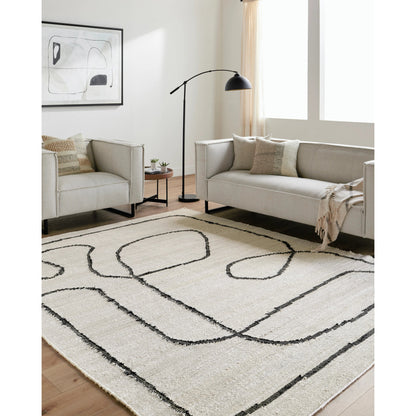 Diane DAI-2310 Rug by Livabliss in cream, black. Made from jute in a unique style.