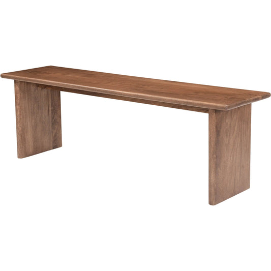 Dallas Dining Bench by LH Imports in brown and dark honey brown. Made from mango wood in a unique style.