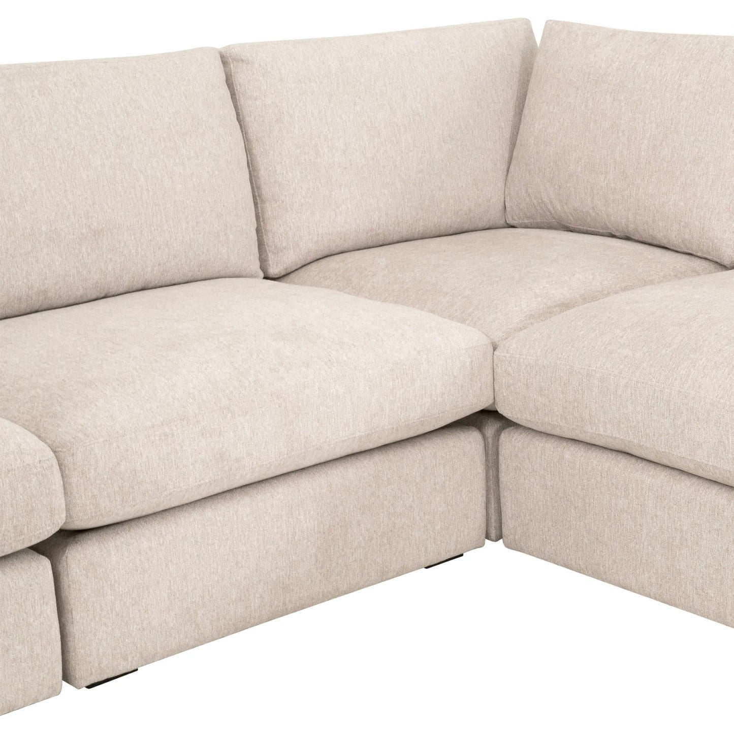 024 SI-2472611 | Closeup | Daley Corner Chair by Essentials For Living in livesmart halifax ivory, espresso. Made from solid oak wood, mdf, plywood in a modern style.