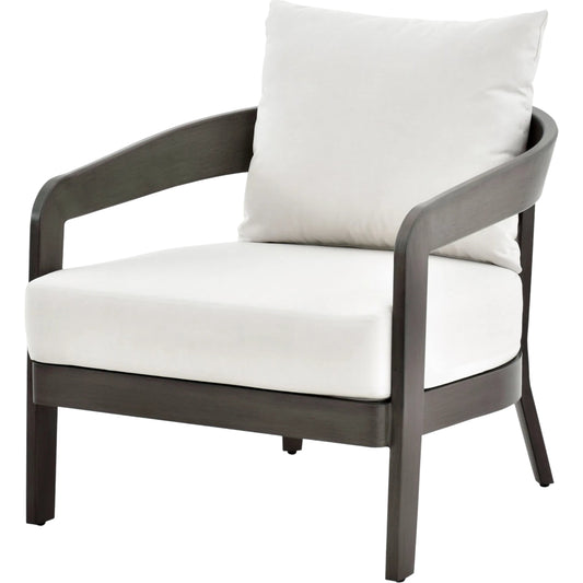 Daniella Accent Chair by Surya in gray. Made from sunbrella, acrylic, aluminum, quick dry foam in a modern style.