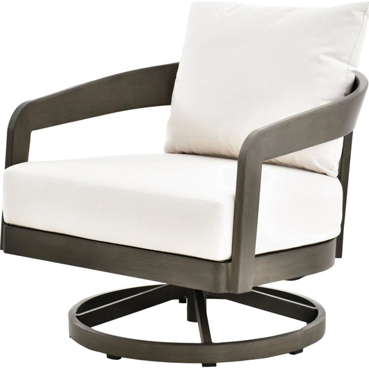 Daniella Swivel Chair by Surya in gray. Made from sunbrella, acrylic, aluminum, quick dry foam in a modern style.