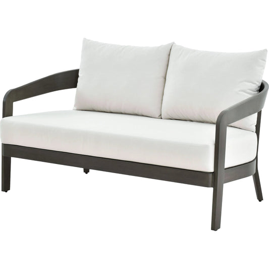 Daniella Loveseat by Surya in gray. Made from sunbrella, acrylic, aluminum, quick dry foam in a modern style.
