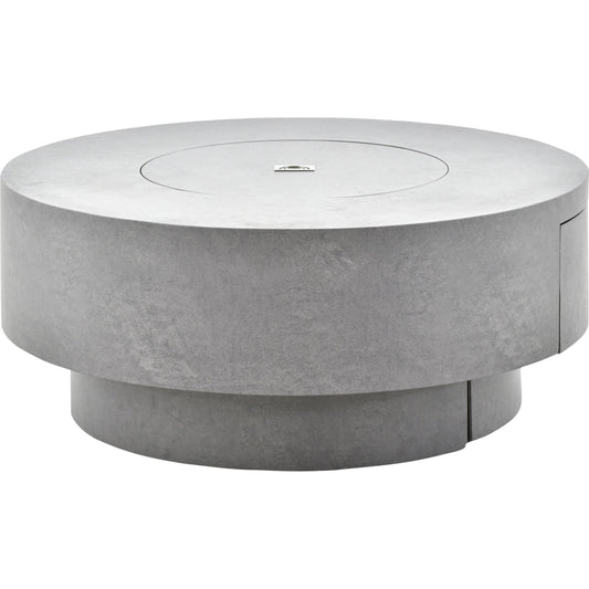 Daniella Fire Table by Surya in gray. Made from aluminum in a transitional style.