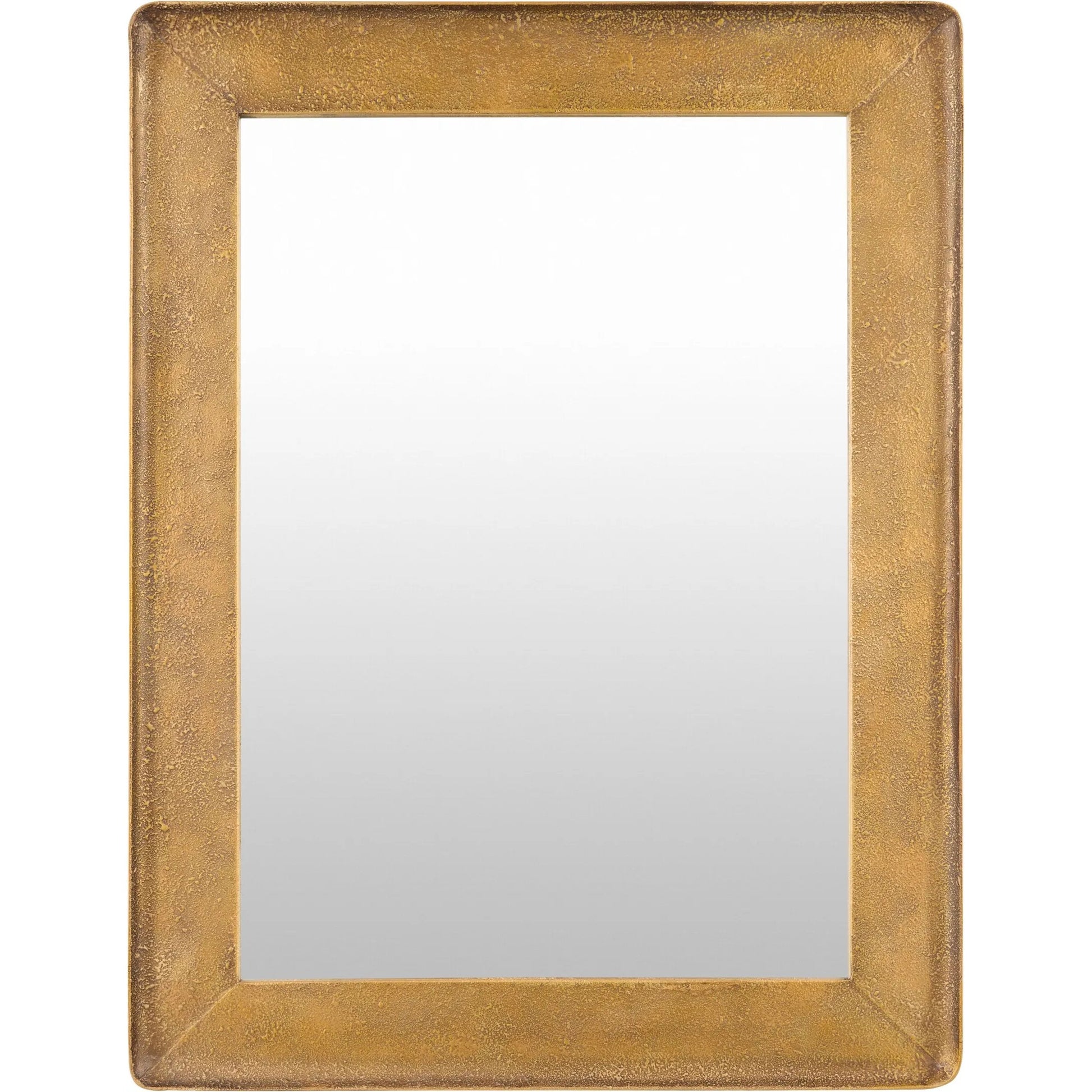 Danica Accent Mirror by Surya in gold and antiqued gold. Made from iron in a modern style.