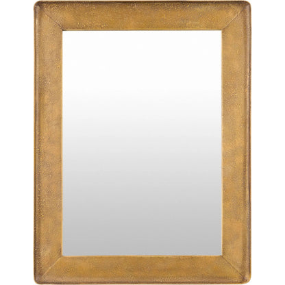 Danica Accent Mirror by Surya in gold and antiqued gold. Made from iron in a modern style.