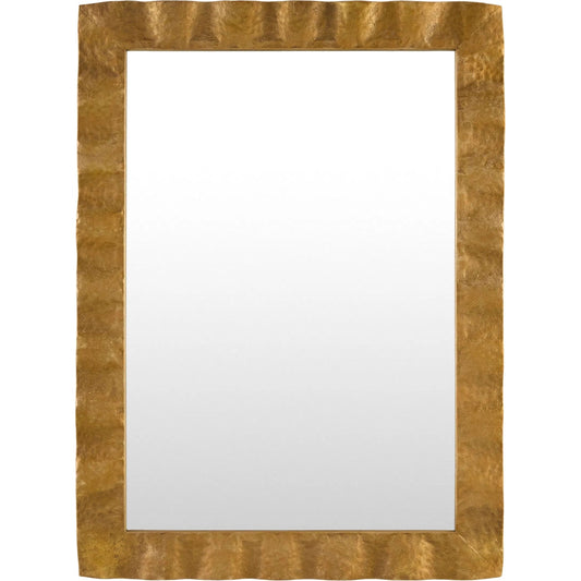Danica Accent Mirror by Surya in antiqued gold. Made from iron in a unique style.