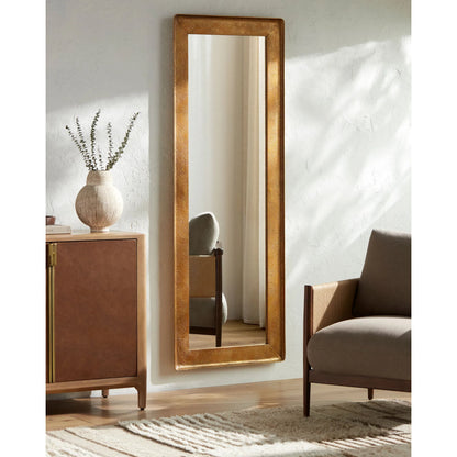 Danica Full Length Mirror by Surya in gold and antiqued gold. Made from iron in a modern style.