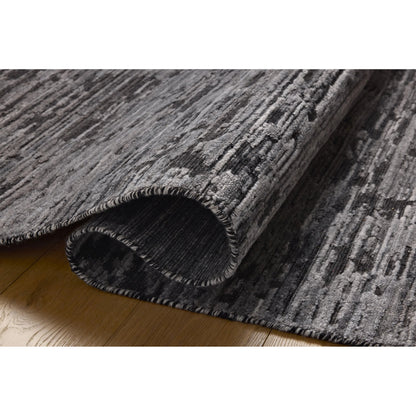 Daniel DAN-03 Rug by Jean Stoffer x Loloi in charcoal. Made from viscose, wool in a unique style.