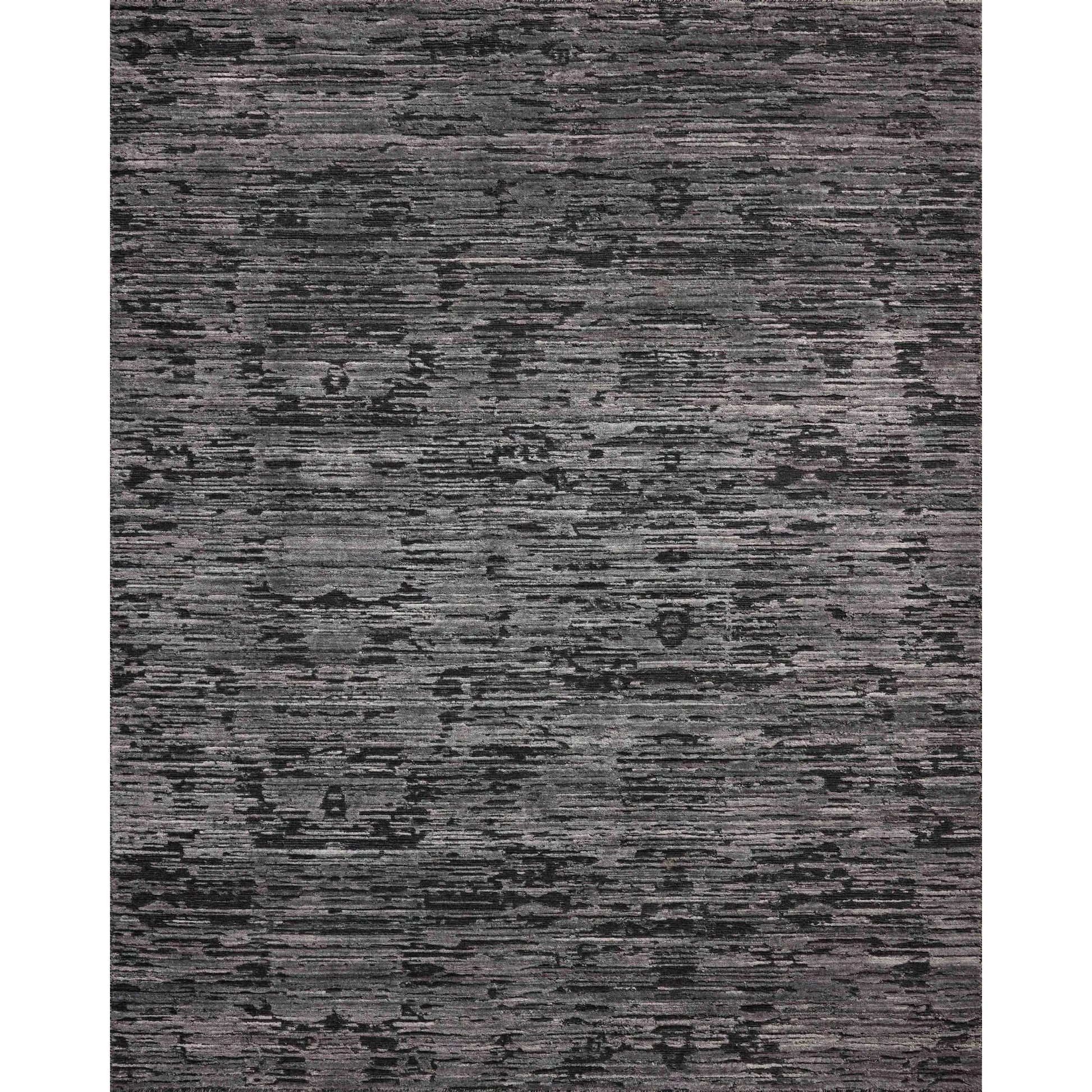Daniel DAN-03 Rug by Jean Stoffer x Loloi in charcoal. Made from viscose, wool in a unique style.