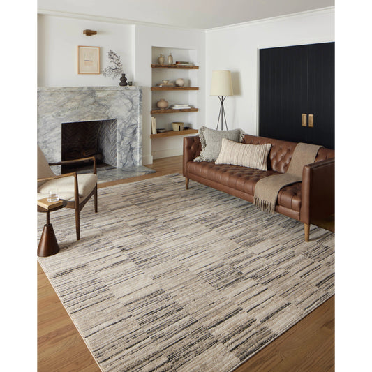 Darby DAR-01 Rug by Loloi II in charcoal, sand. Made from 100% polyester in a unique style.