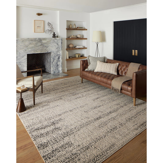 Darby DAR-02 Rug by Loloi II in oatmeal, charcoal. Made from 100% polyester in a unique style.
