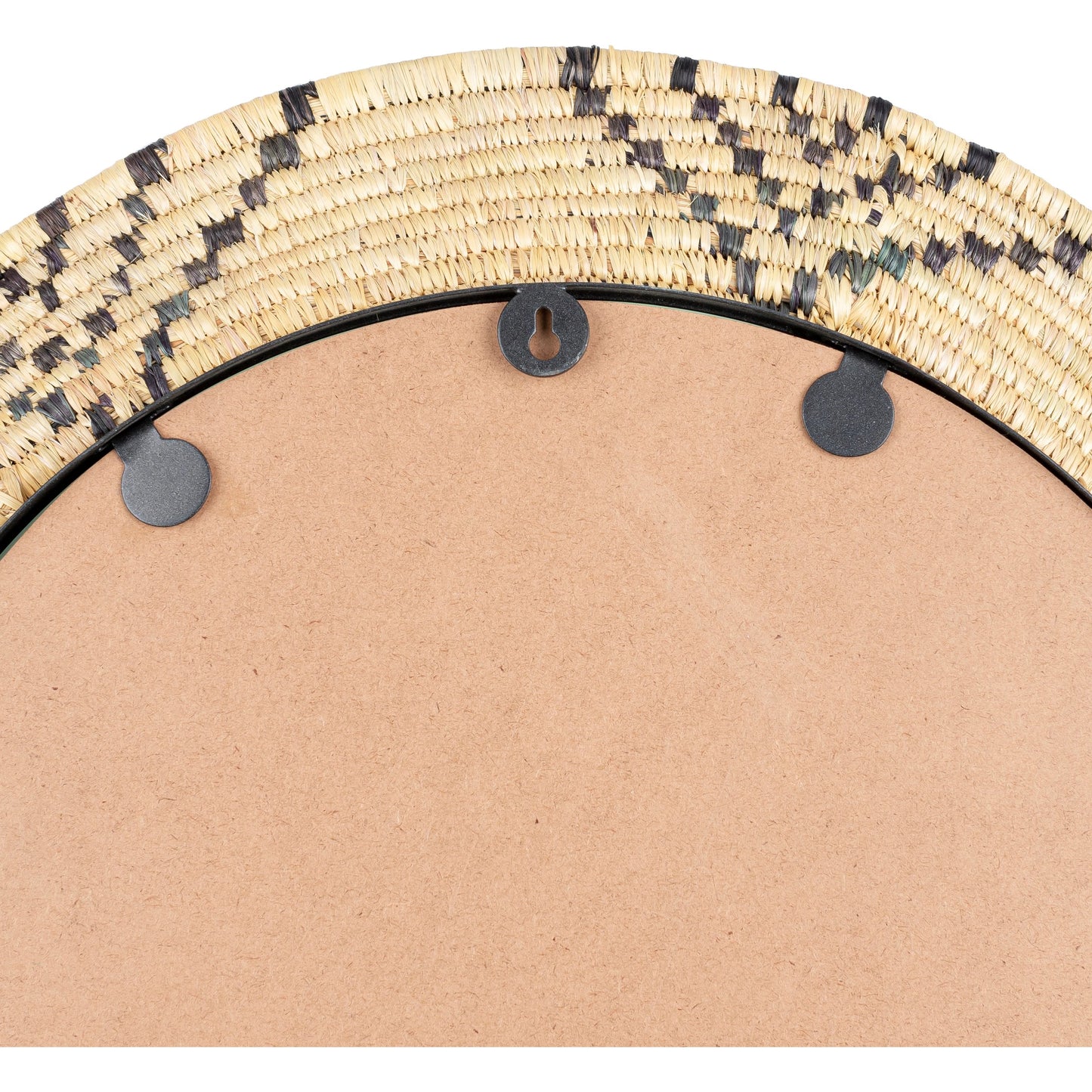 004 SI-1880290 | Closeup | Dastkar - 27385 by Livabliss in tan, black. Made from moonj grass, metal in a eclectic & global style.