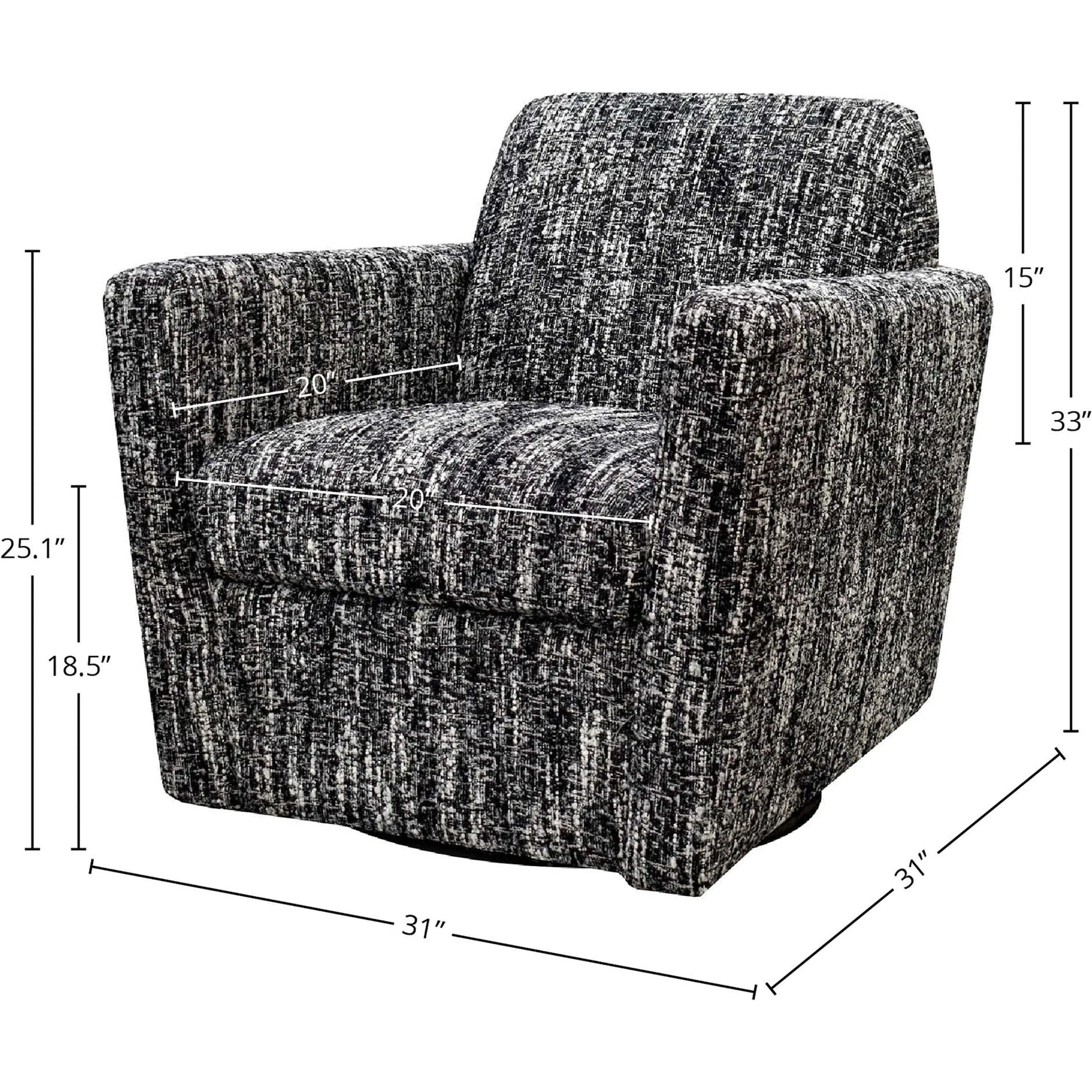 Cooper Swivel Club Chair by LH Imports in matte black. Made from pine, hardwood, metal, pu foam, polyester in a modern style.