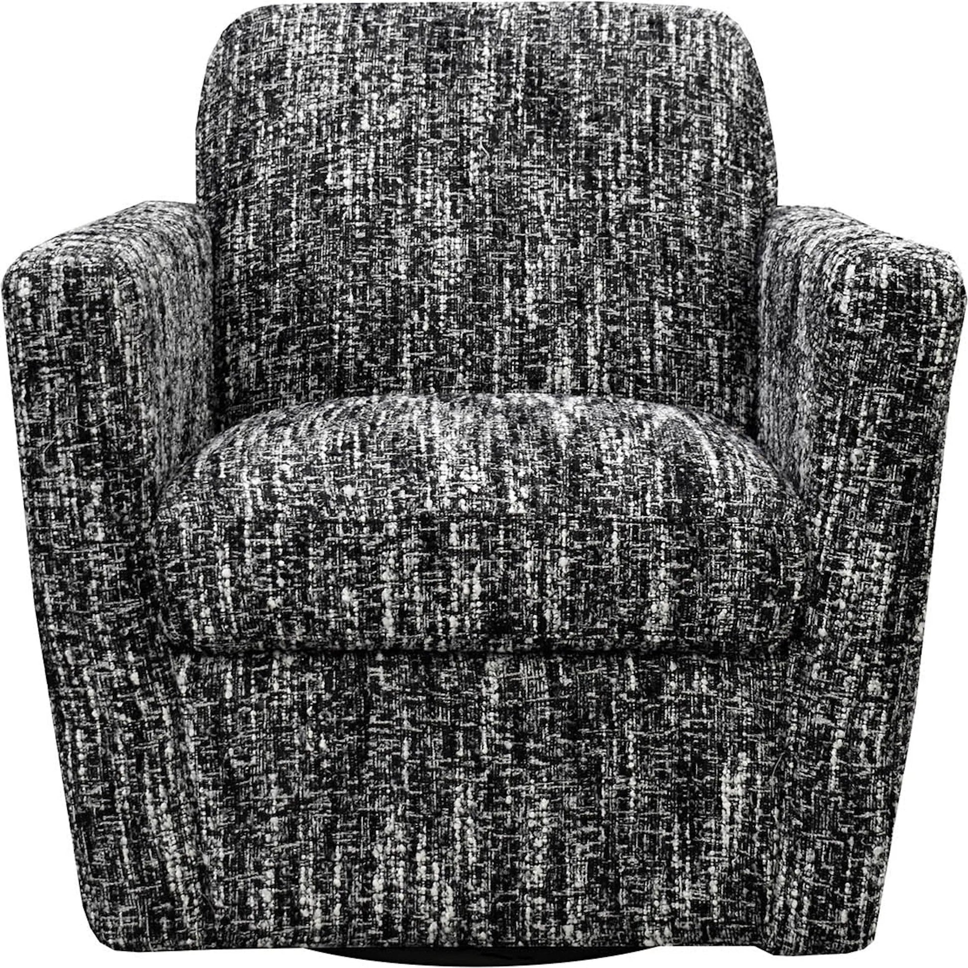 Cooper Swivel Club Chair by LH Imports in matte black. Made from pine, hardwood, metal, pu foam, polyester in a modern style.