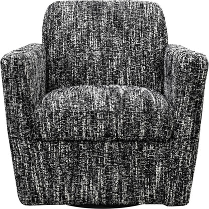 Cooper Swivel Club Chair by LH Imports in matte black. Made from pine, hardwood, metal, pu foam, polyester in a modern style.