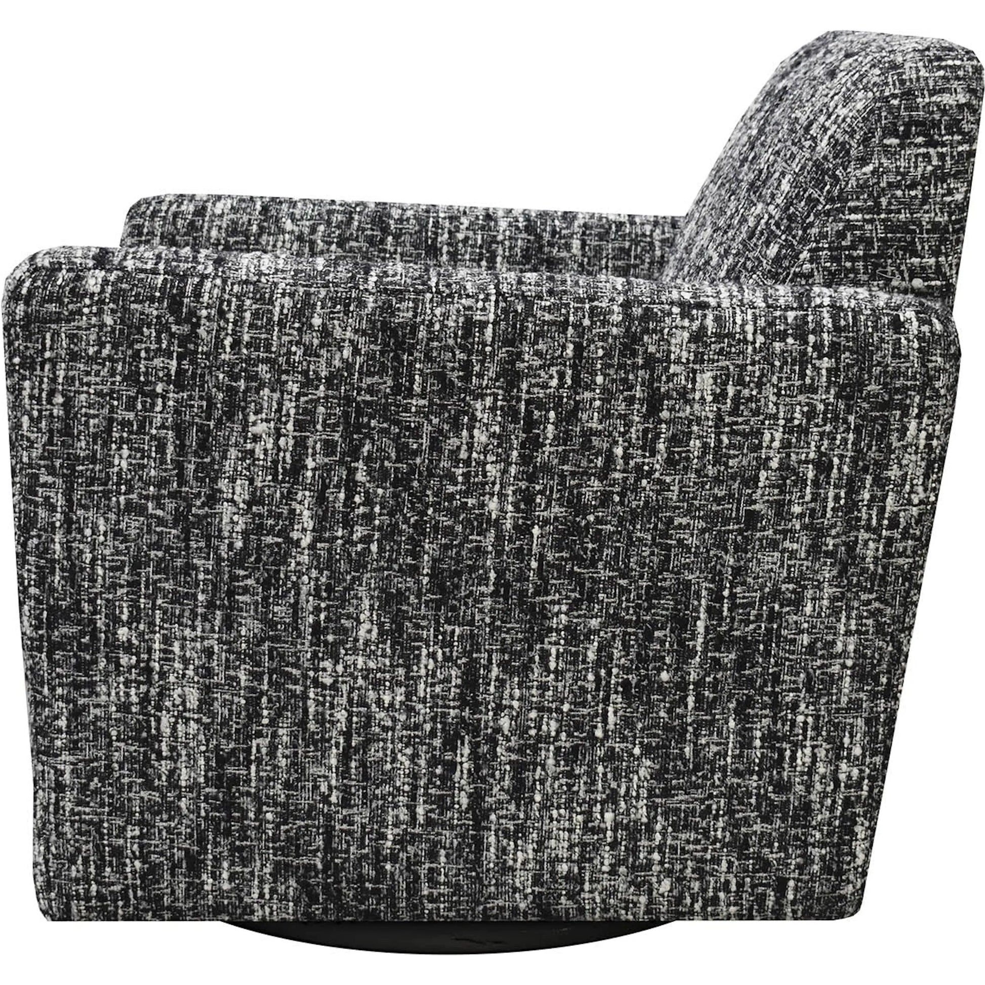 Cooper Swivel Club Chair by LH Imports in matte black. Made from pine, hardwood, metal, pu foam, polyester in a modern style.