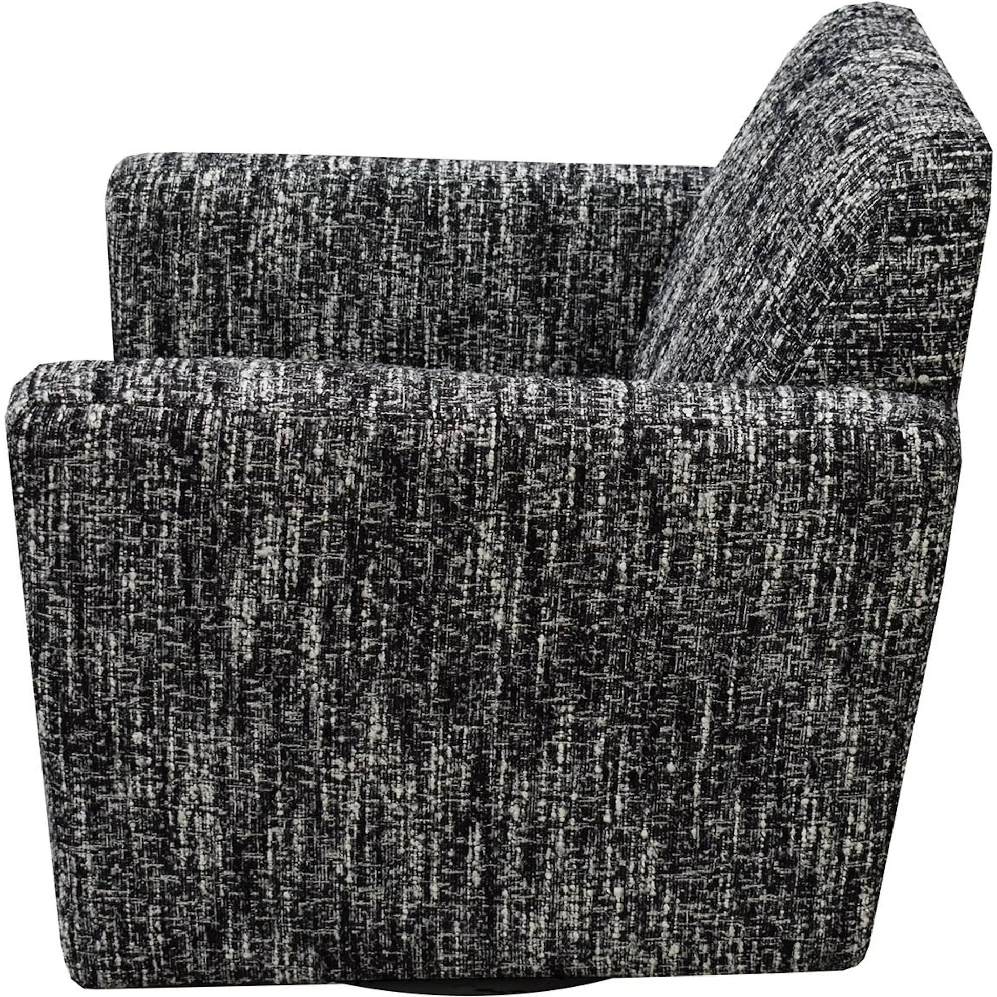 Cooper Swivel Club Chair by LH Imports in matte black. Made from pine, hardwood, metal, pu foam, polyester in a modern style.