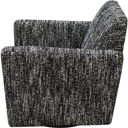 Cooper Swivel Club Chair by LH Imports in matte black. Made from pine, hardwood, metal, pu foam, polyester in a modern style.