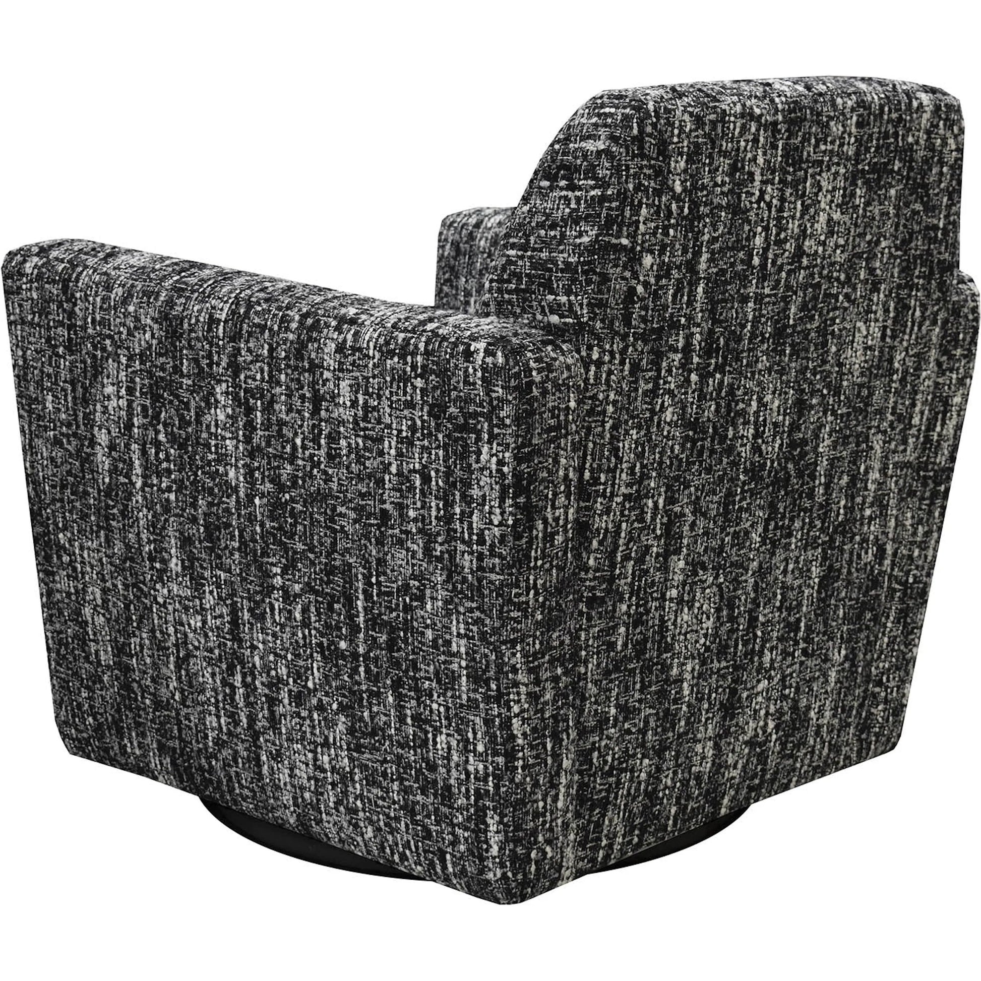 Cooper Swivel Club Chair by LH Imports in matte black. Made from pine, hardwood, metal, pu foam, polyester in a modern style.