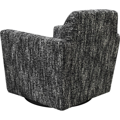 Cooper Swivel Club Chair by LH Imports in matte black. Made from pine, hardwood, metal, pu foam, polyester in a modern style.