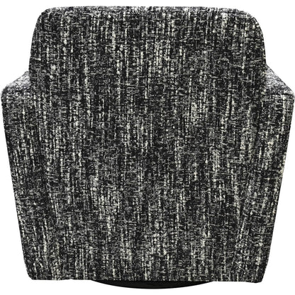 Cooper Swivel Club Chair by LH Imports in matte black. Made from pine, hardwood, metal, pu foam, polyester in a modern style.