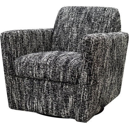 Cooper Swivel Club Chair by LH Imports in matte black. Made from pine, hardwood, metal, pu foam, polyester in a modern style.