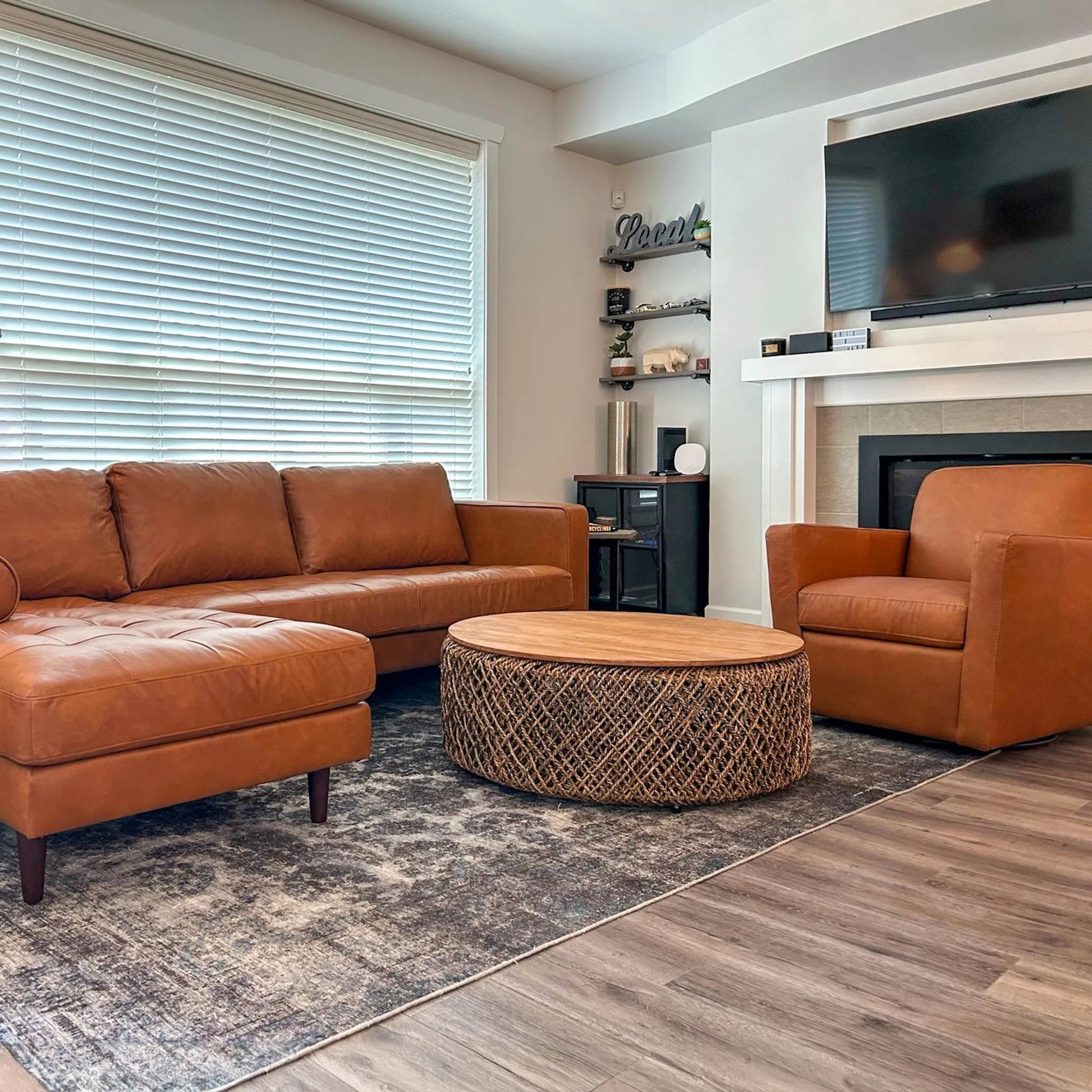 Cooper Swivel Club Chair by LH Imports in matte black. Made from pine, hardwood, metal, pu foam, polyester in a modern style.