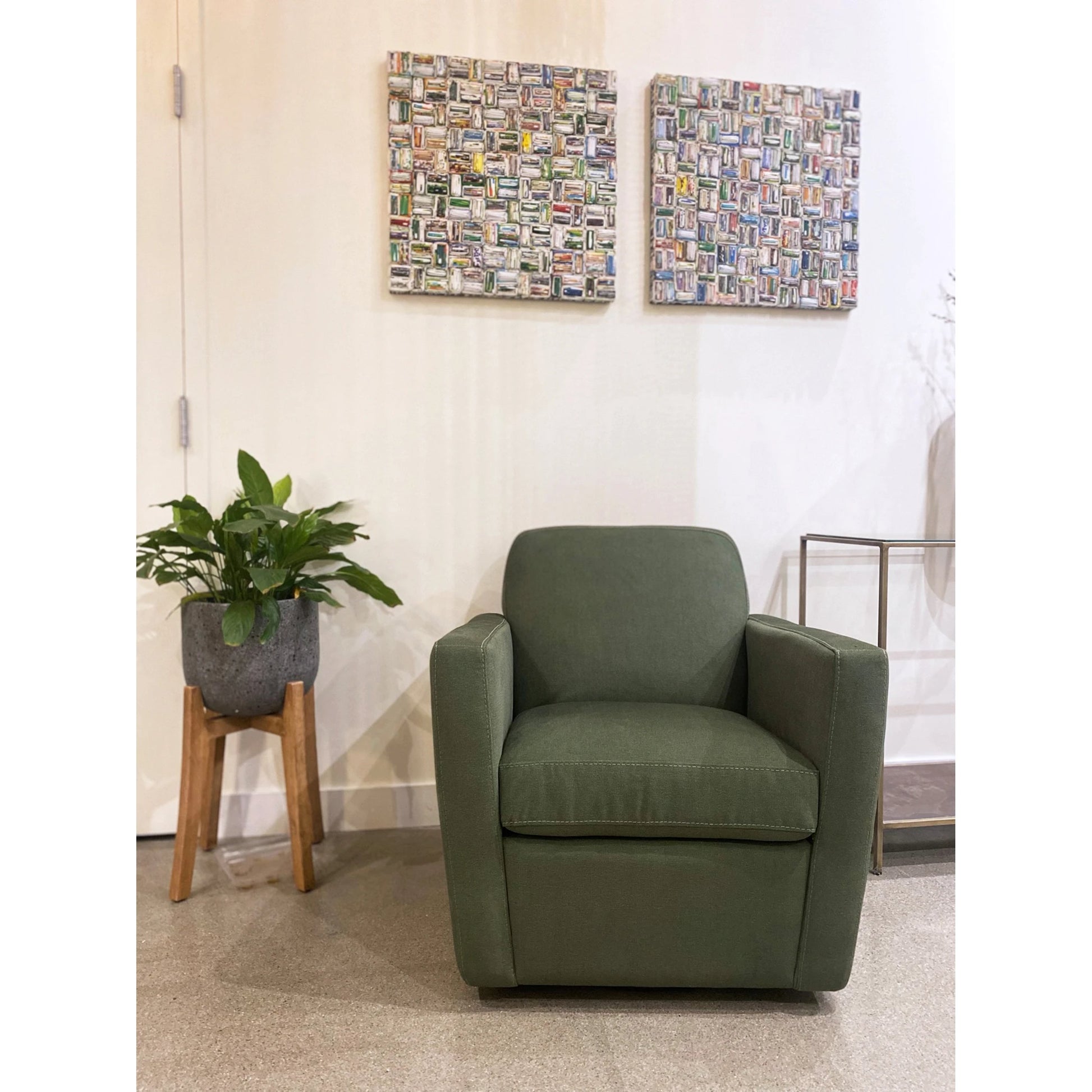 Cooper Swivel Club Chair by LH Imports in matte black. Made from pine, hardwood, metal, pu foam, polyester in a modern style.