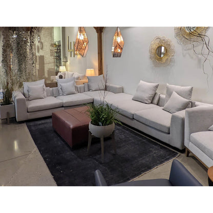 Sullivan Ottoman by LH Imports in alba stone and matte black. Made from unique in a transitional style.