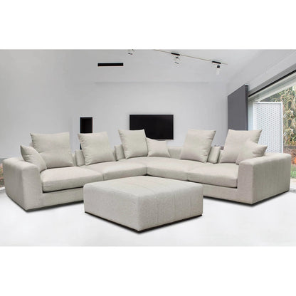 Sullivan Ottoman by LH Imports in alba stone and matte black. Made from unique in a transitional style.