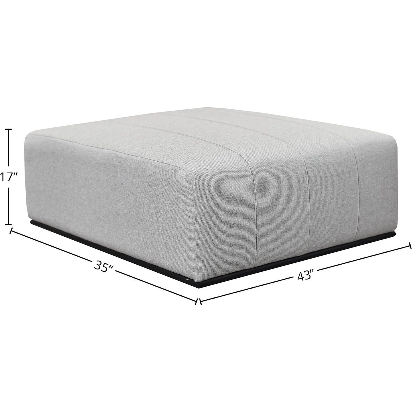 002 SI-2452763 | Additional Silo | Sullivan Ottoman by LH Imports in alba stone and matte black. Made from unique in a transitional style.