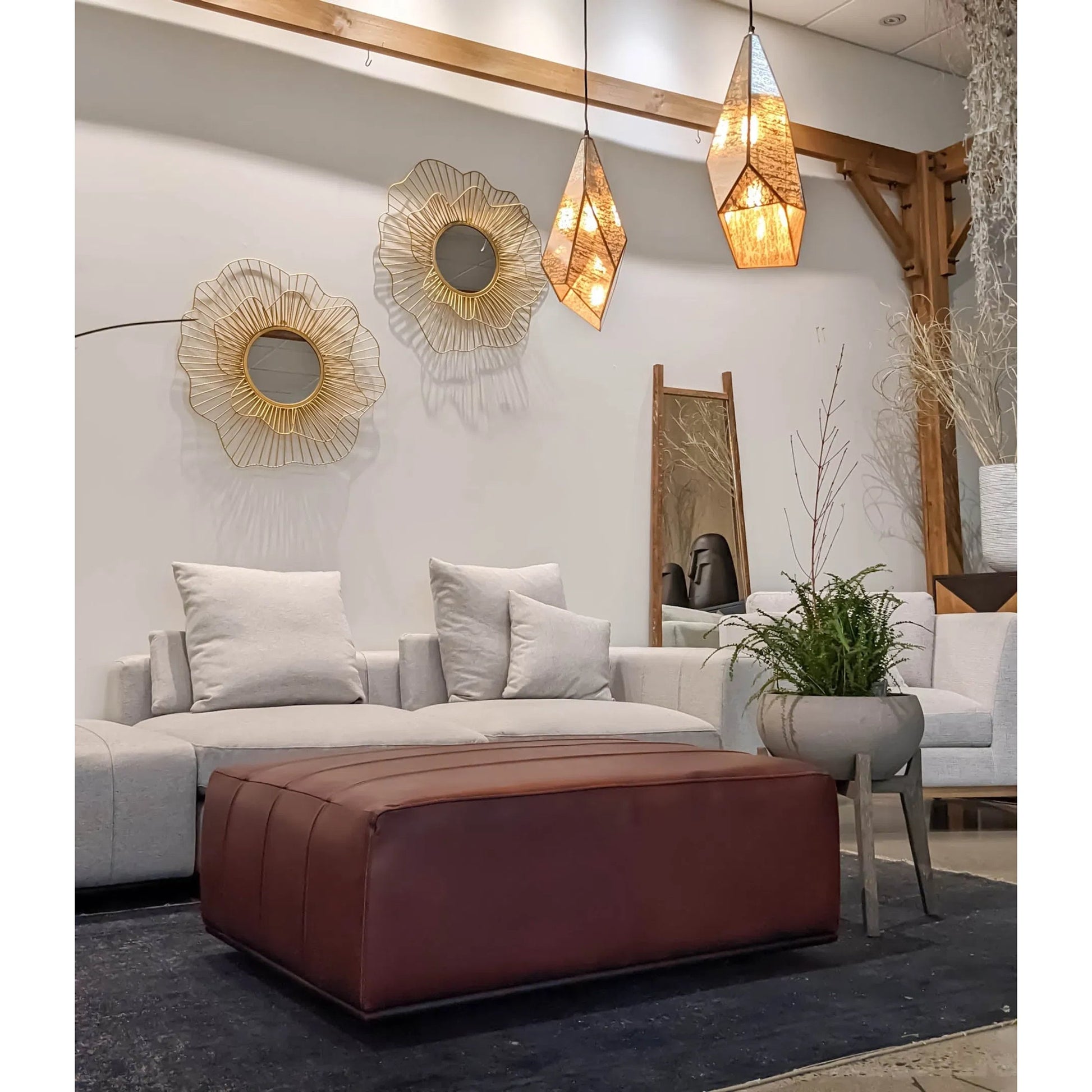 Sullivan Sectional RHF Sofa by LH Imports in alba stone and matte black. Made from unique in a transitional style.