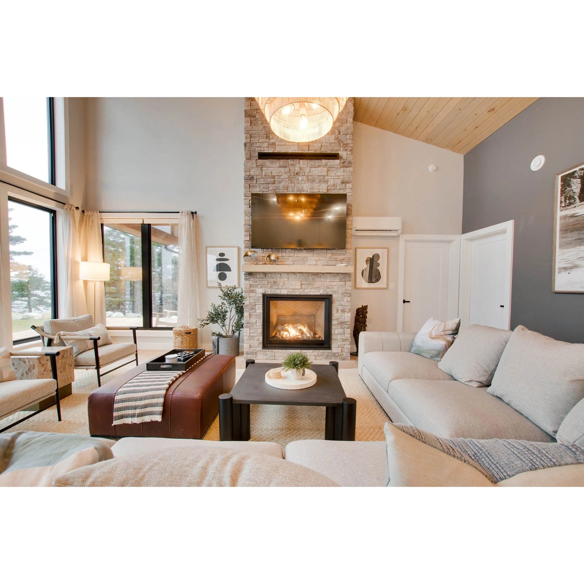 Sullivan Sectional RHF Sofa by LH Imports in alba stone and matte black. Made from unique in a transitional style.