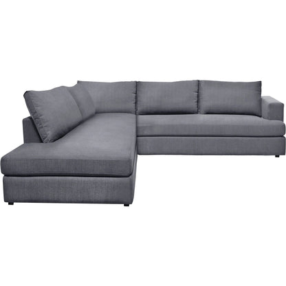 Taylor Sectional by LH Imports in asphalt grey. Made from 90% polyester, 10% nylon fabric, metal, pine, plywood, polyurethane foam in a transitional style.