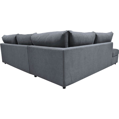 Taylor Sectional by LH Imports in asphalt grey. Made from 90% polyester, 10% nylon fabric, metal, pine, plywood, polyurethane foam in a transitional style.