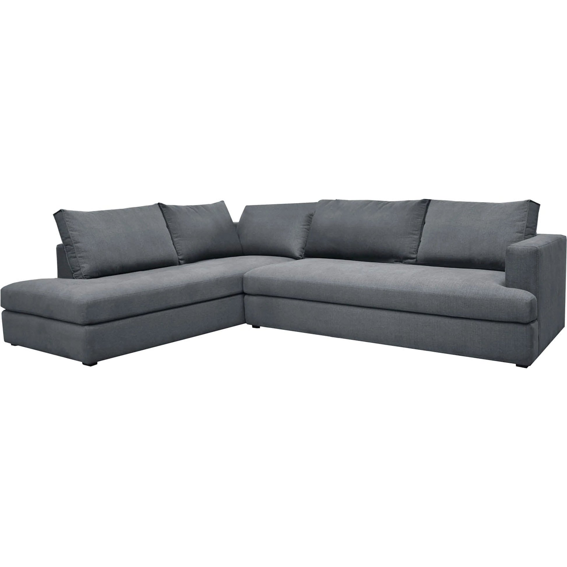 Taylor Sectional by LH Imports in asphalt grey. Made from 90% polyester, 10% nylon fabric, metal, pine, plywood, polyurethane foam in a transitional style.