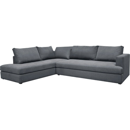 Taylor Sectional by LH Imports in asphalt grey. Made from 90% polyester, 10% nylon fabric, metal, pine, plywood, polyurethane foam in a transitional style.