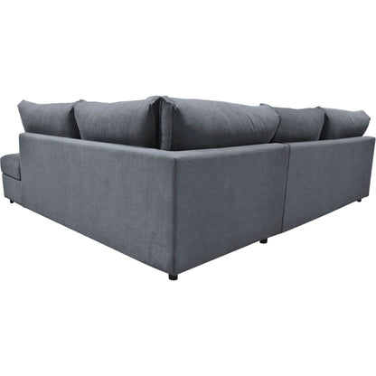 Taylor Sectional by LH Imports in asphalt grey. Made from 90% polyester, 10% nylon fabric, metal, pine, plywood, polyurethane foam in a transitional style.