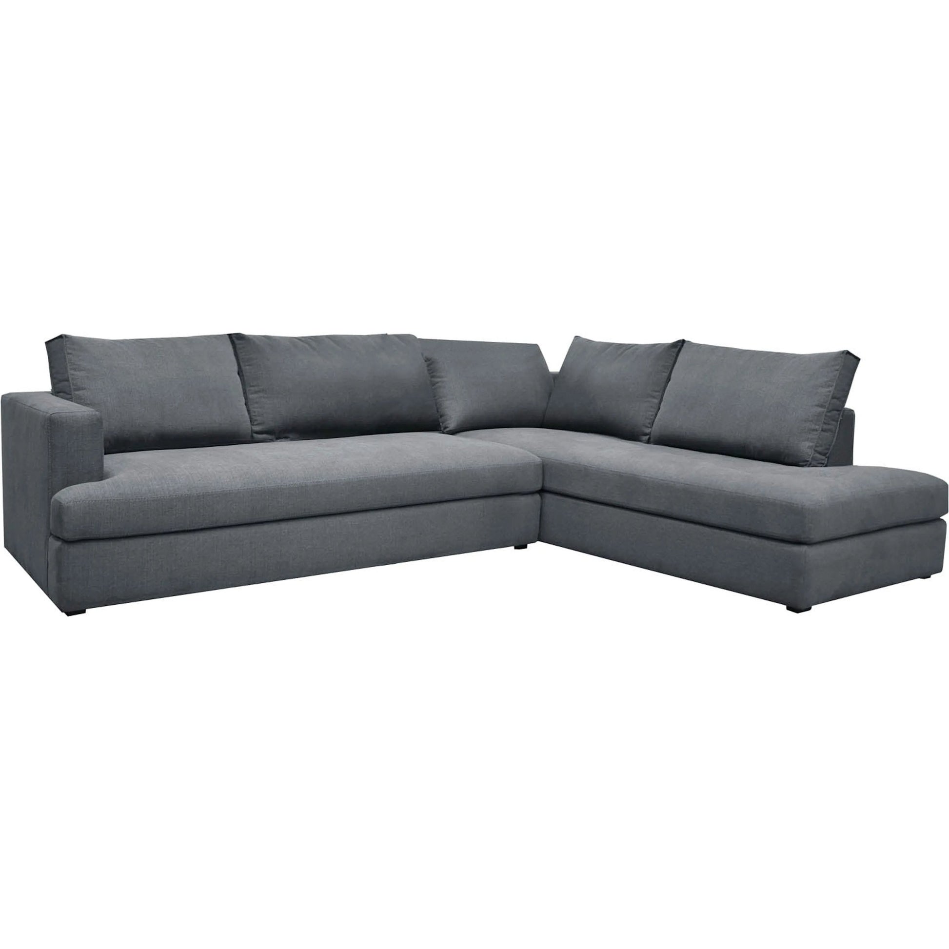 Taylor Sectional by LH Imports in asphalt grey. Made from 90% polyester, 10% nylon fabric, metal, pine, plywood, polyurethane foam in a transitional style.