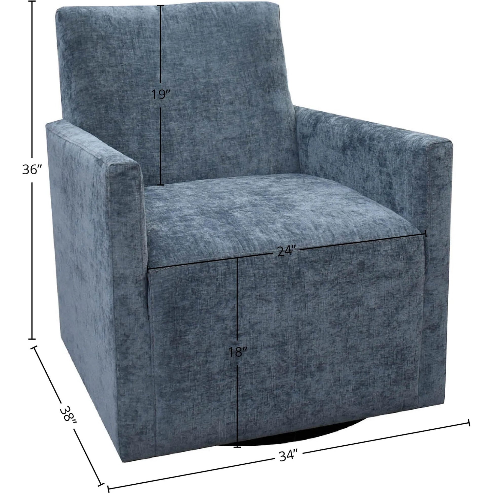 Riley Swivel Club Chair by LH Imports. Made from pine, plywood, metal, pu foam, 100% polyester fabric in a modern style.