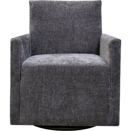 Riley Swivel Club Chair by LH Imports. Made from pine, plywood, metal, pu foam, 100% polyester fabric in a modern style.