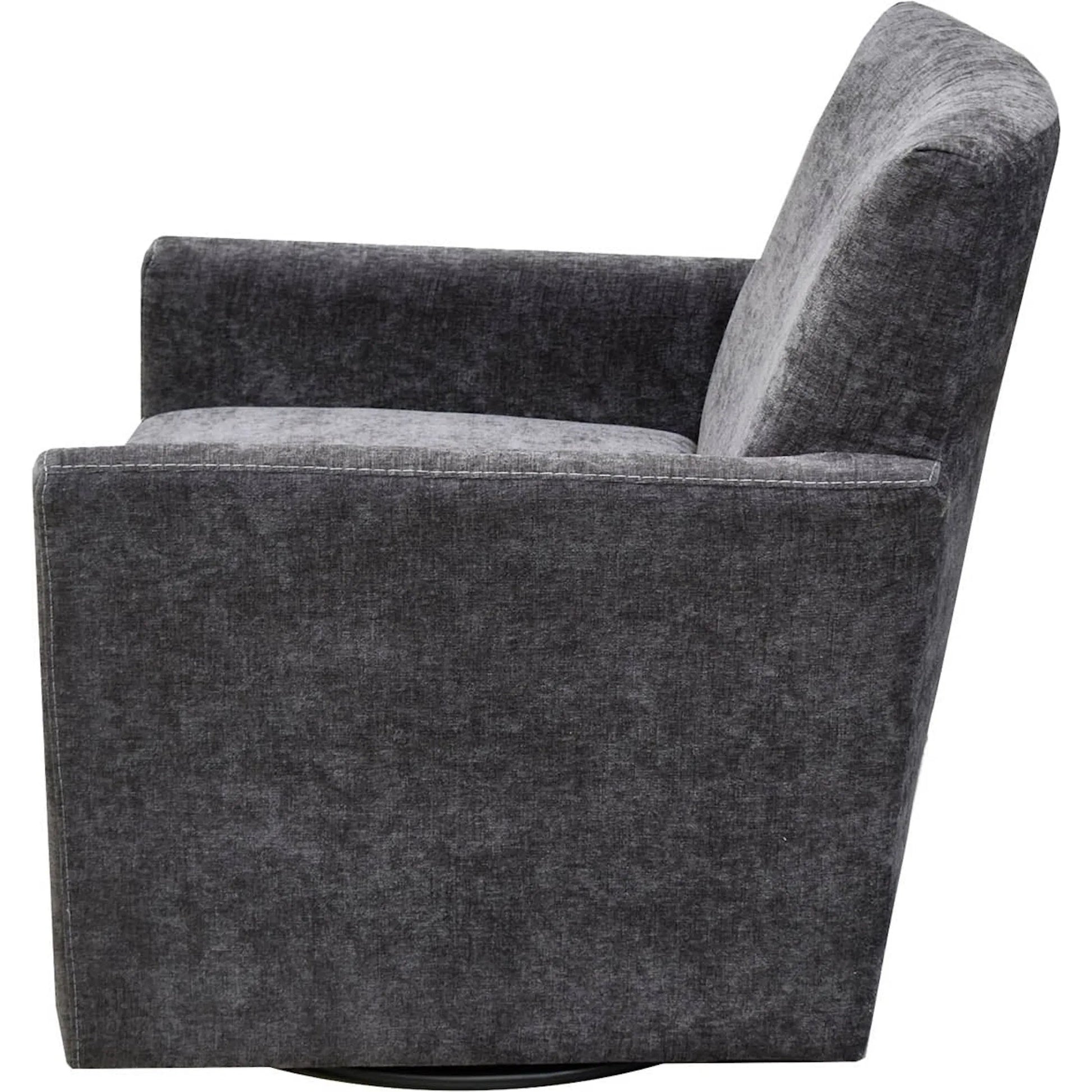 Riley Swivel Club Chair by LH Imports. Made from pine, plywood, metal, pu foam, 100% polyester fabric in a modern style.