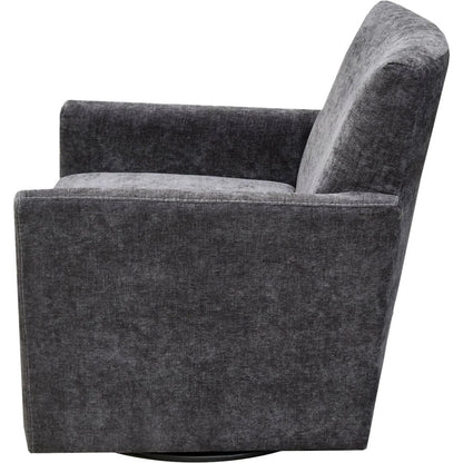 Riley Swivel Club Chair by LH Imports. Made from pine, plywood, metal, pu foam, 100% polyester fabric in a modern style.