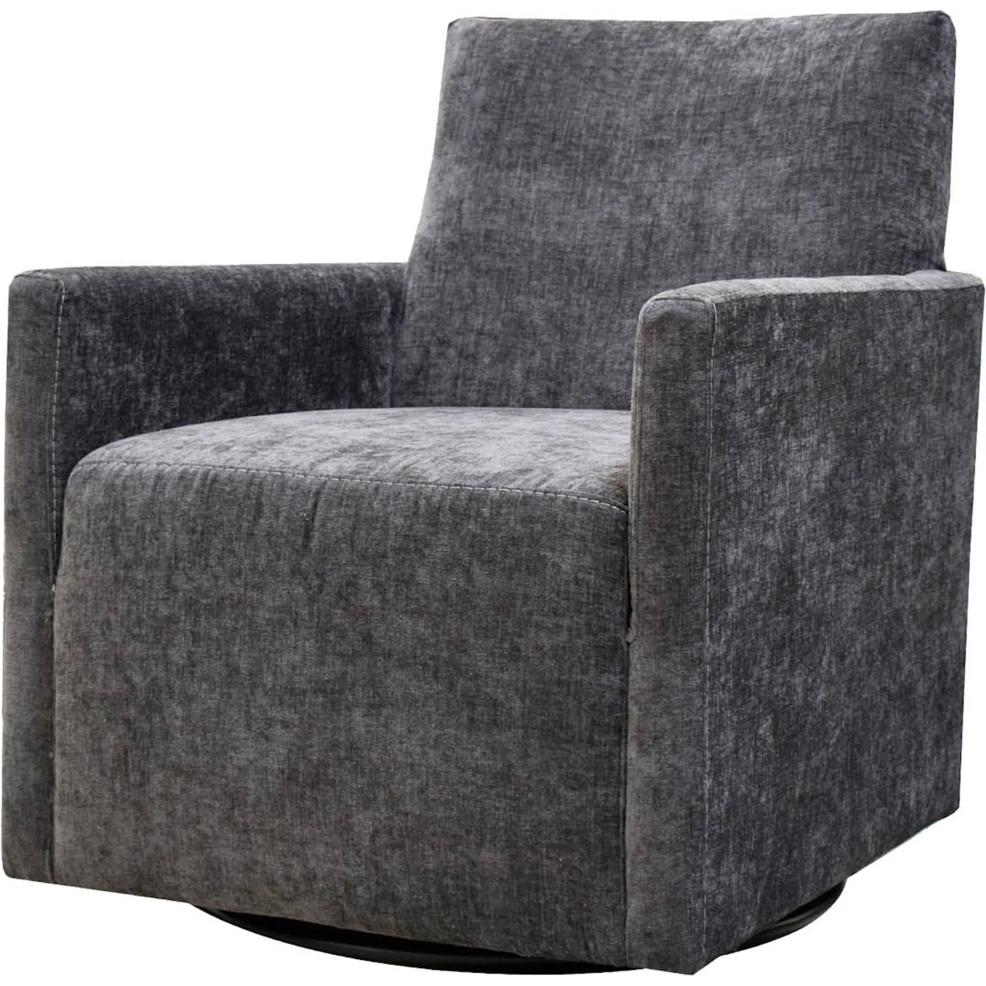 Riley Swivel Club Chair by LH Imports. Made from pine, plywood, metal, pu foam, 100% polyester fabric in a modern style.