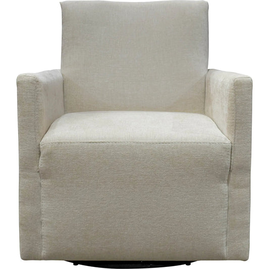 Riley Swivel Club Chair by LH Imports. Made from pine, plywood, metal, pu foam, 100% polyester fabric in a unique style.