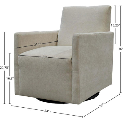 Riley Swivel Club Chair by LH Imports. Made from pine, plywood, metal, pu foam, 100% polyester fabric in a modern style.