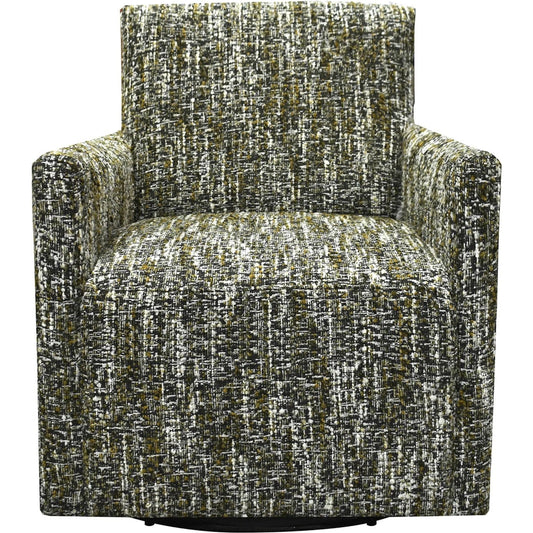 Riley Swivel Club Chair by LH Imports. Made from pine, plywood, metal, pu foam, 100% polyester fabric in a unique style.
