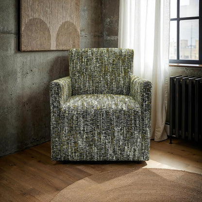 Riley Swivel Club Chair by LH Imports. Made from pine, plywood, metal, pu foam, 100% polyester fabric in a modern style.