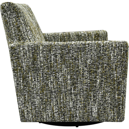 Riley Swivel Club Chair by LH Imports. Made from pine, plywood, metal, pu foam, 100% polyester fabric in a modern style.