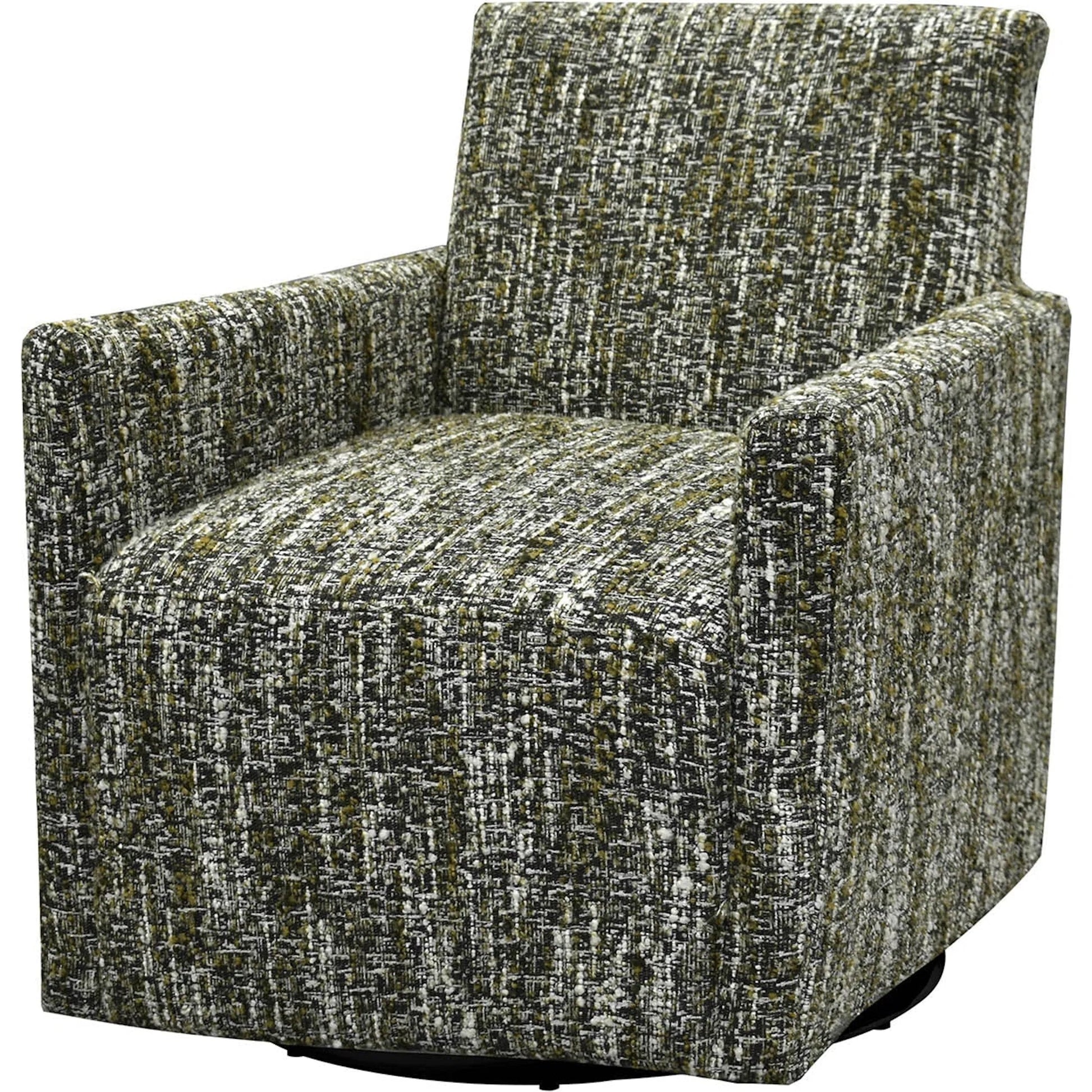Riley Swivel Club Chair by LH Imports. Made from pine, plywood, metal, pu foam, 100% polyester fabric in a modern style.